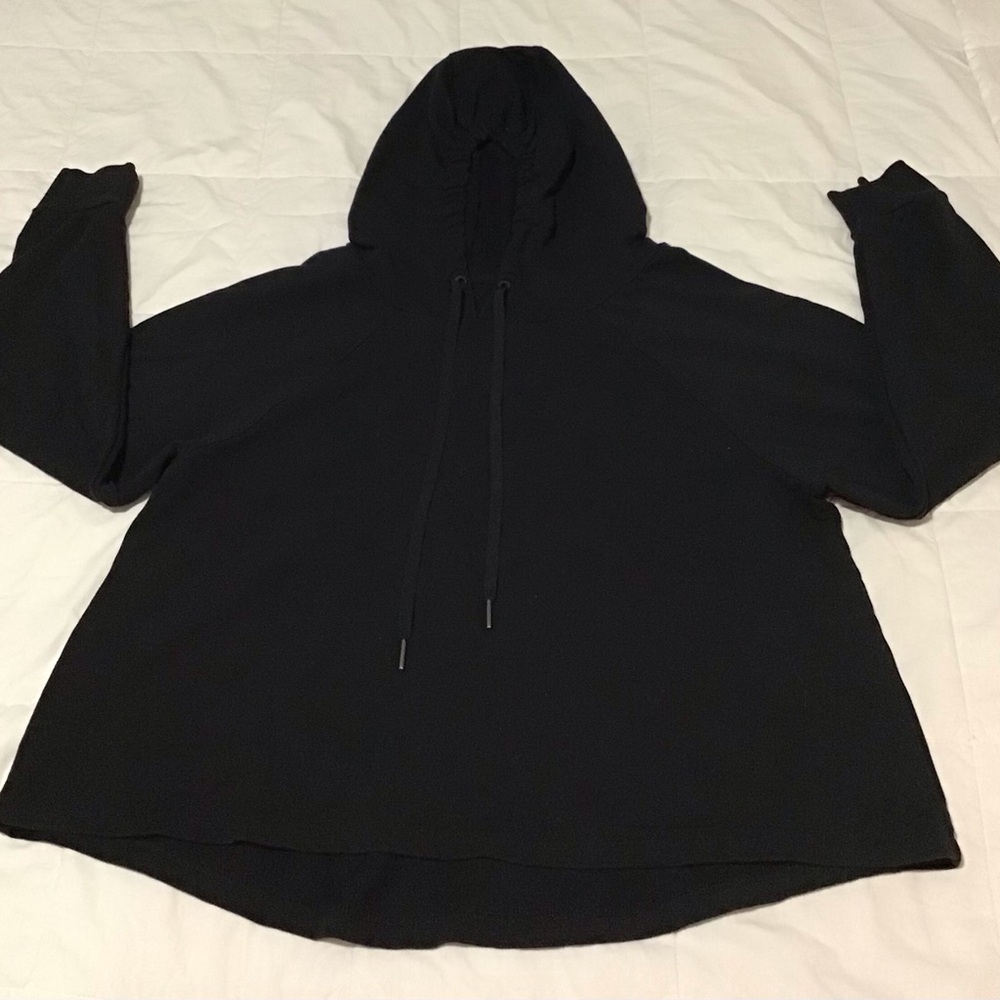Women's Black Hoodie Top Size L